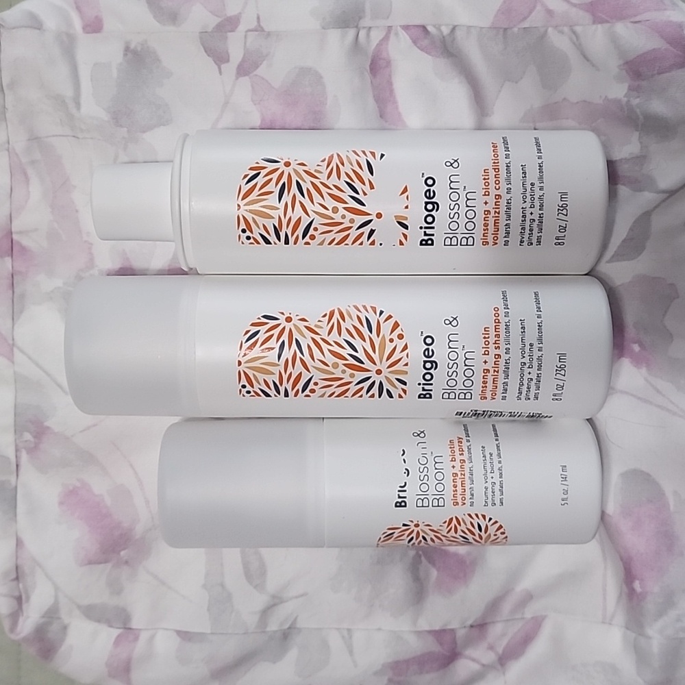 Briogeo Blossum and Bloom Shampoo, Conditioner and Volumizing Spray